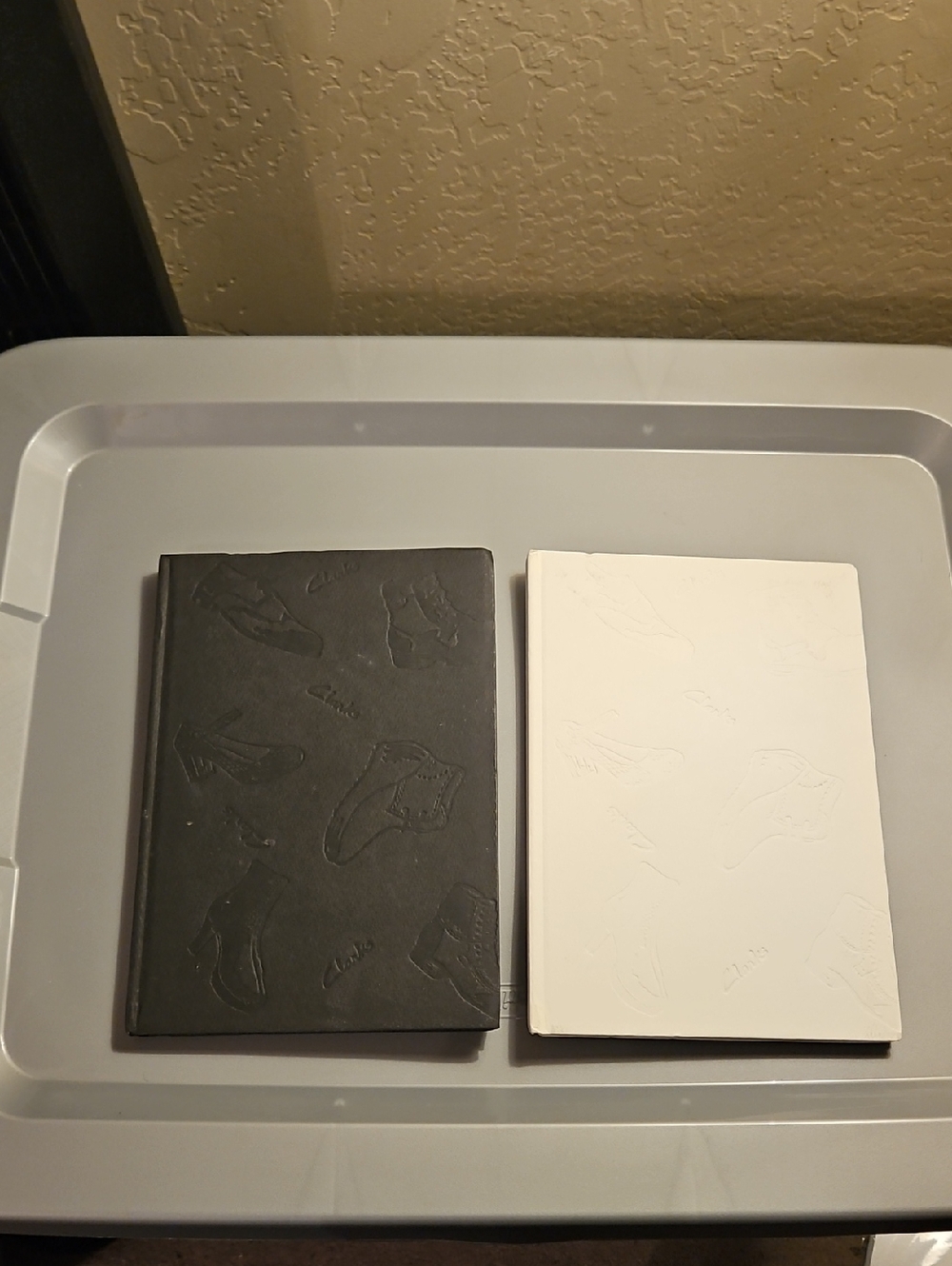 Clarks Black and White Embossed Shoe Pattern Journals